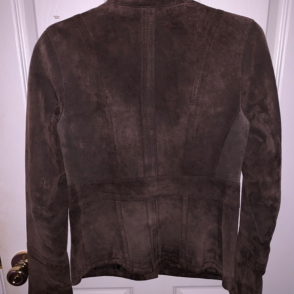 Brown Leather Calvin Klein Bomber Jacket - Picture 4 of 8